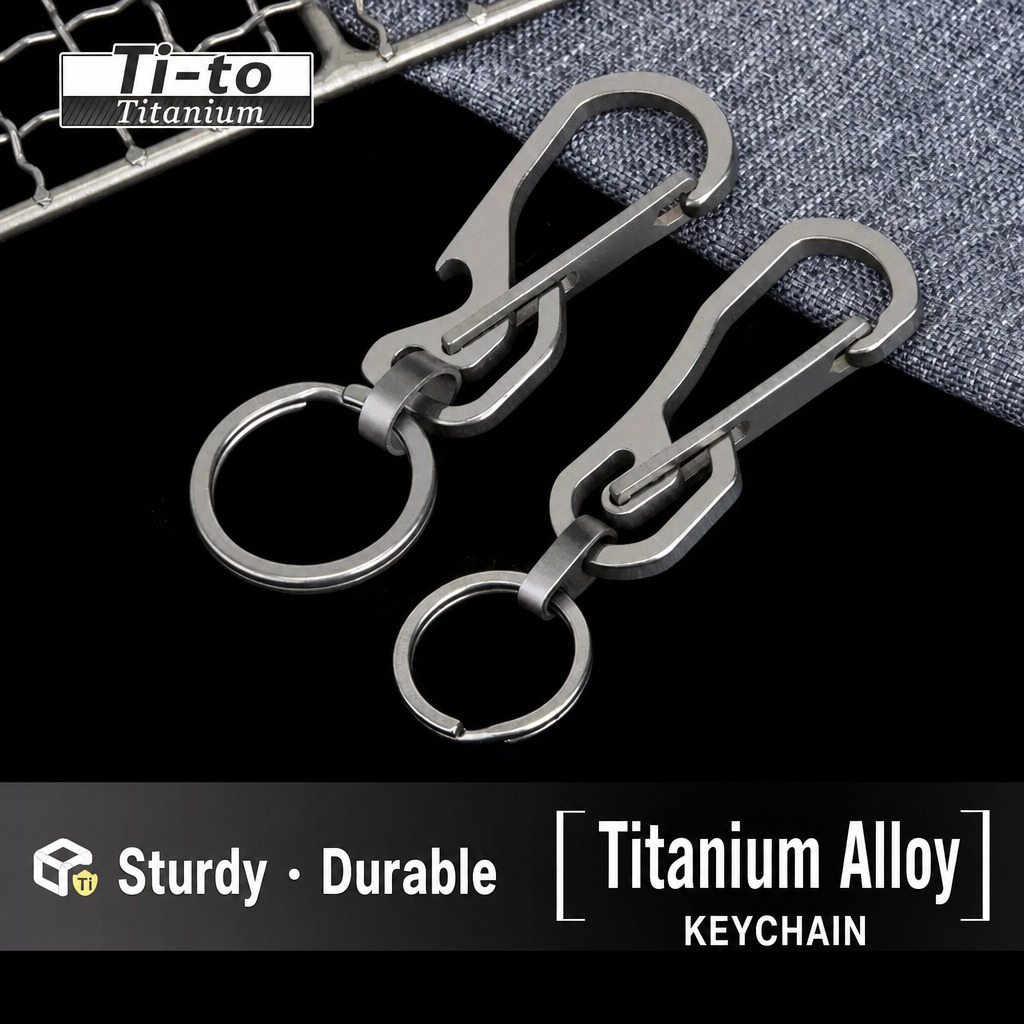 Mechanical Angular Titanium Alloy Keychain
