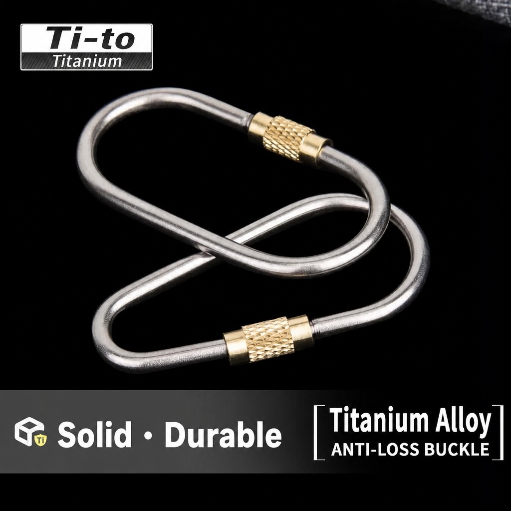Titanium Alloy Screw-Gate Anti-Loss Carabiner Buckle