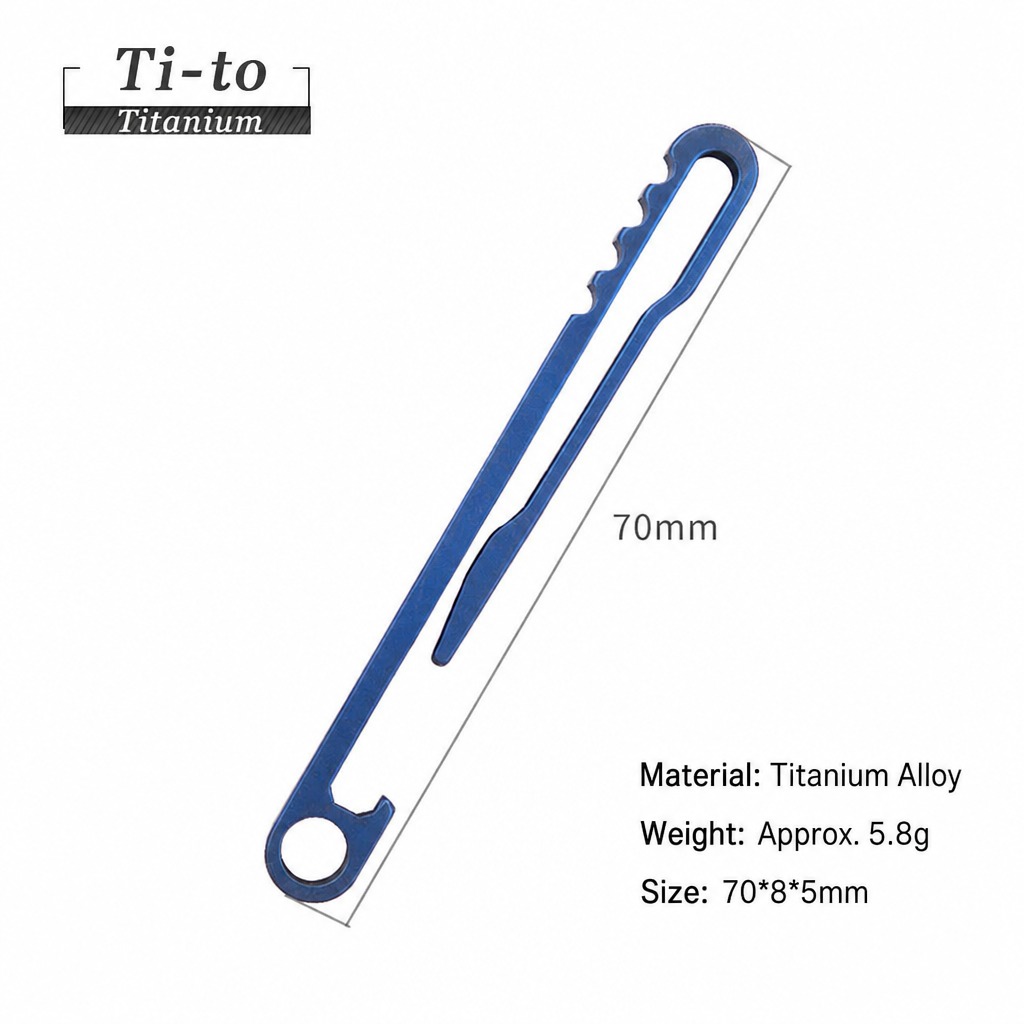 Bar-Shape Titanium Quick-Release Keychain