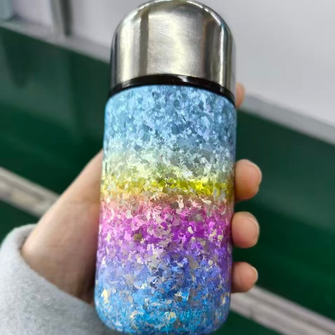 Wholesale Titanium Pocket Flask 150ml Ice Flower Spectrum Fade Capsule for Tackle Shop Counters and Climbing Gym Retail