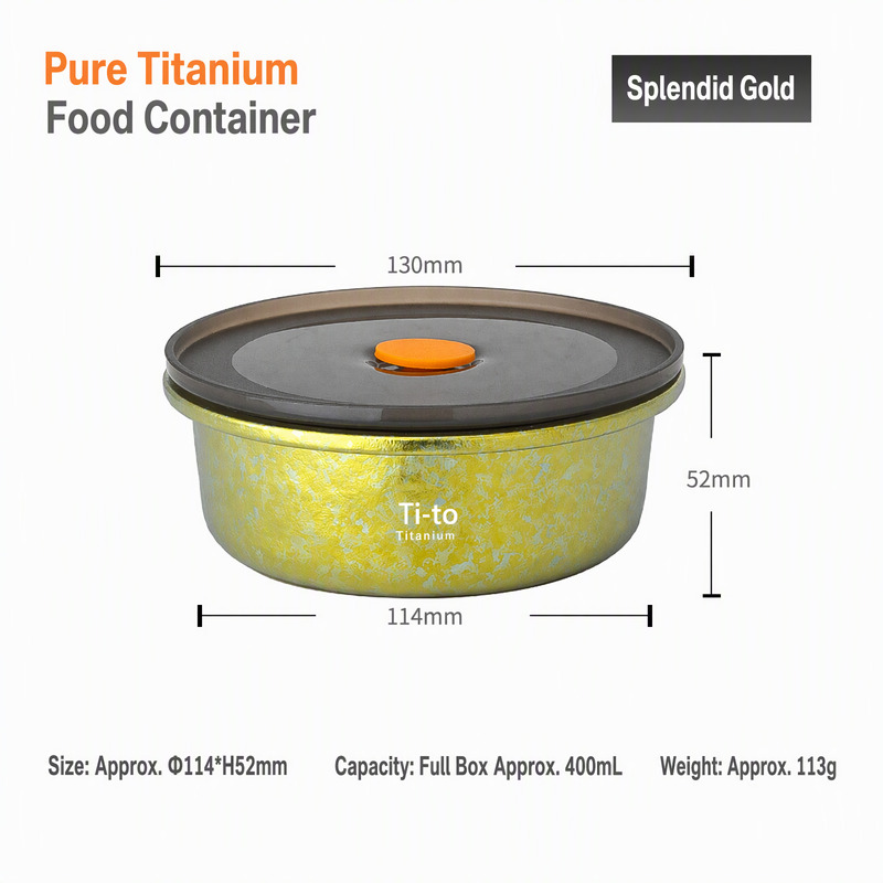 Titanium Storage Box 400ml Airtight Prep Container for Trail Runners Hostel Cooks Work Camps and Farm Stand Retail Buyers