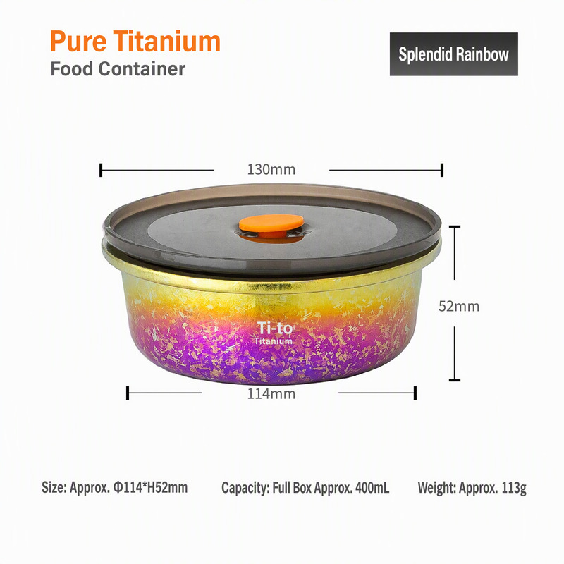 OEM Titanium Salad Box 400ml Private Label Spectrum Finish for Kitchenware Retail Buyers Catering Importers and Chain Stores