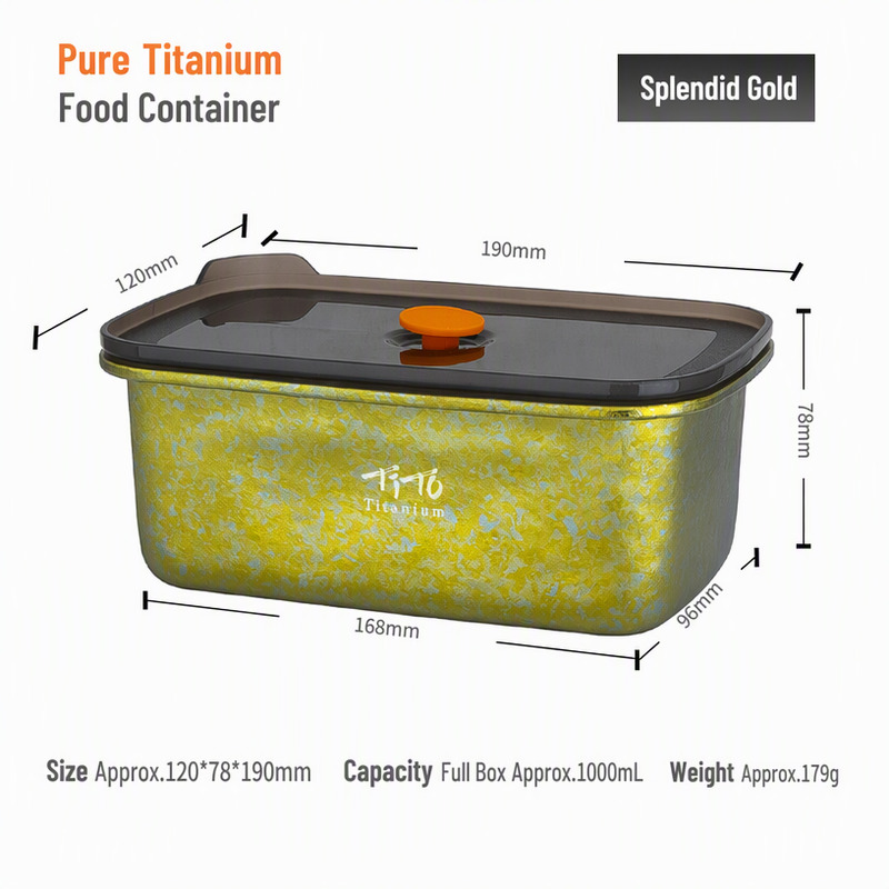 OEM Titanium Chef Box 1000ml Private Label Gold Tone Finish for Golf Club Kitchens Cricket Pavilions and Dinner Theatre Bars
