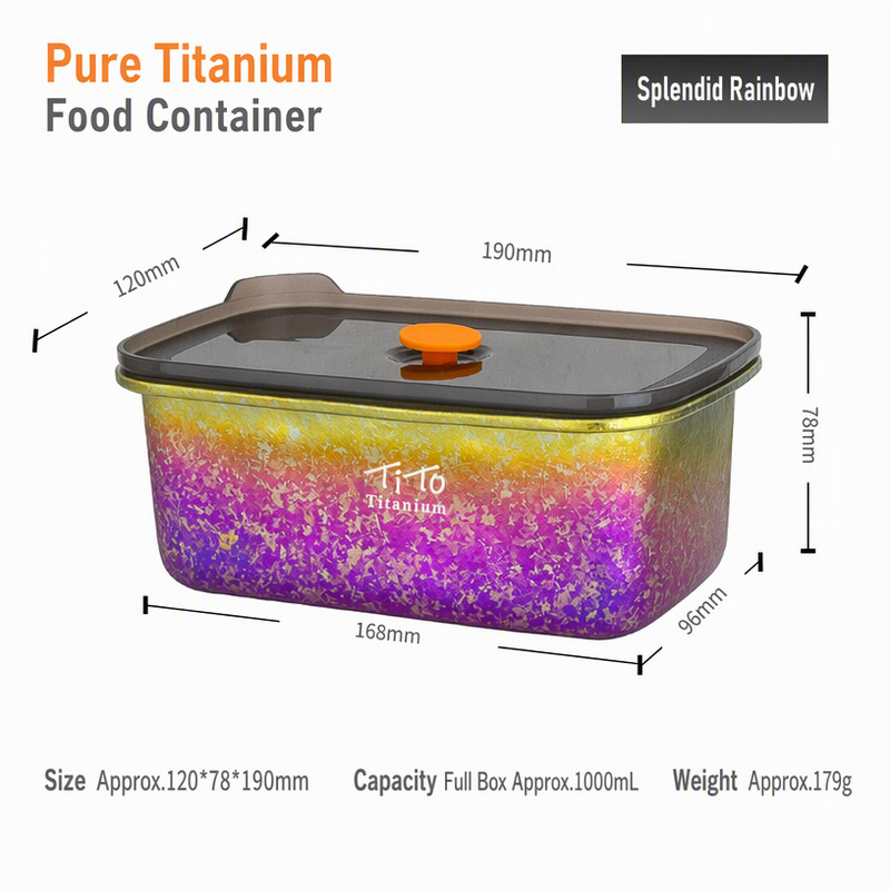 Titanium Pantry Box 1000ml Spectrum Gold Rim Container for Ice Fishing Huts Lake House Kitchens and Community Canning Clubs