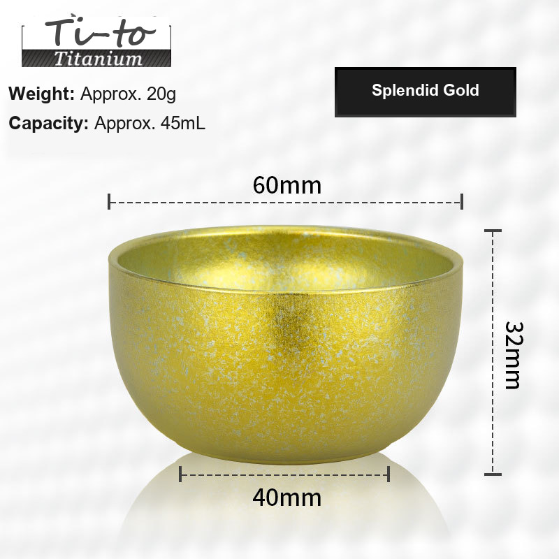 Wholesale Titanium Tea Cup 45ml Bulk Ice Flower Gold for Gift Basket Makers Confectionery Producers and Yoghurt Producers