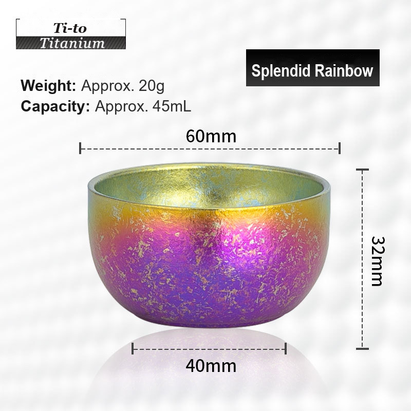 Wholesale Titanium Tea Cup 45ml Bulk Gold Rim Spectrum for Tea Gift Box Curators Races Hospitality Teams and Book Club Buyers