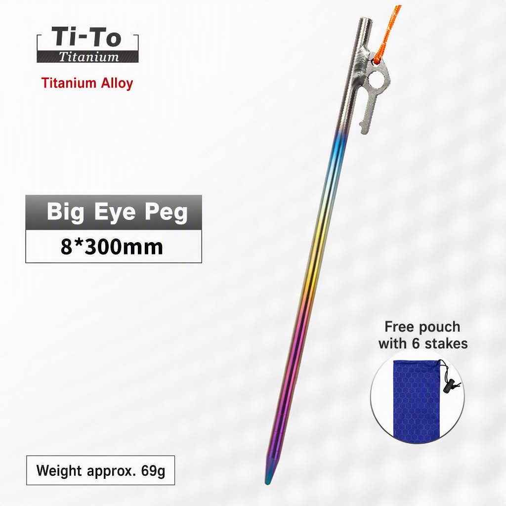 Bulk Titanium Pegs 8X300Mm Big Eye For Scaffold Debris Netting