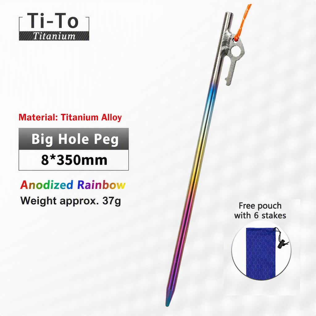 Titanium Pegs 8X350Mm Big Hole For Row Crop Orchard Hail Nets