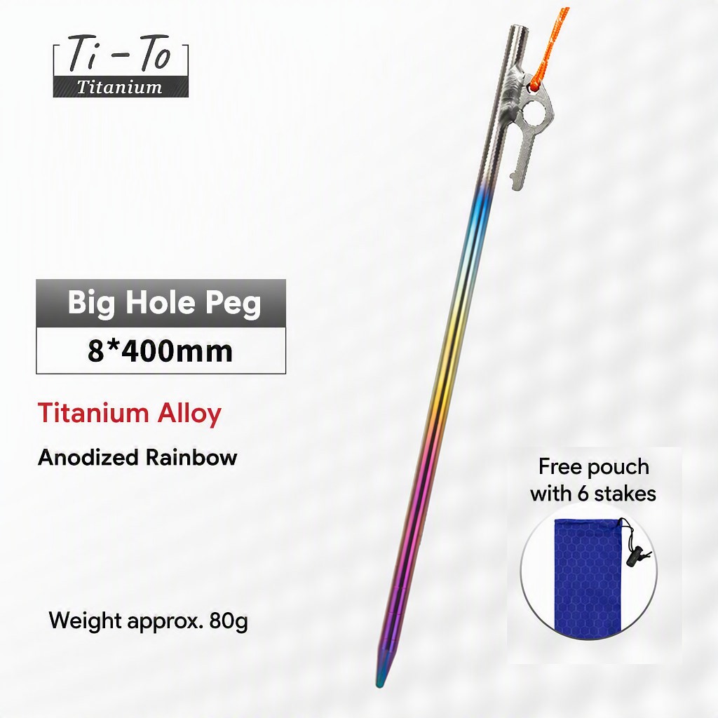 Titanium Pegs 8X400Mm Big Hole For Ranch Hay Cover Tarps