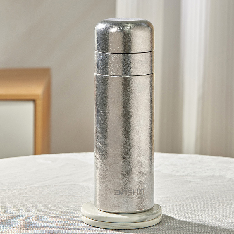 OEM Private Label Titanium Tea Separation Bottle Natural Raw Finish for Field Research Teams and Outdoor Trade Buyers