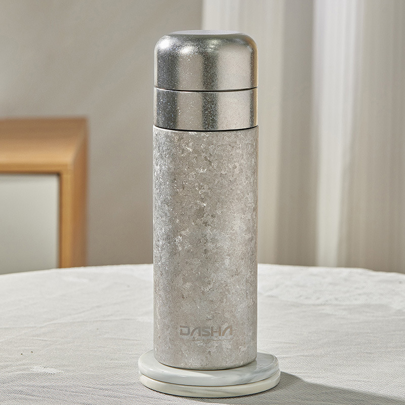 Titanium Tea Separation Flask Ice Flower Silver with Leaf Chamber for Long-Haul Coach Operators and Mountain Refuge Kitchens