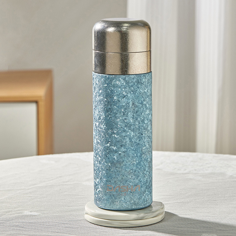 Wholesale Titanium Tea Separation Flask Glacier Blue with Leaf Chamber for Ferry Cabin Supply Teams and Film Location Caterers