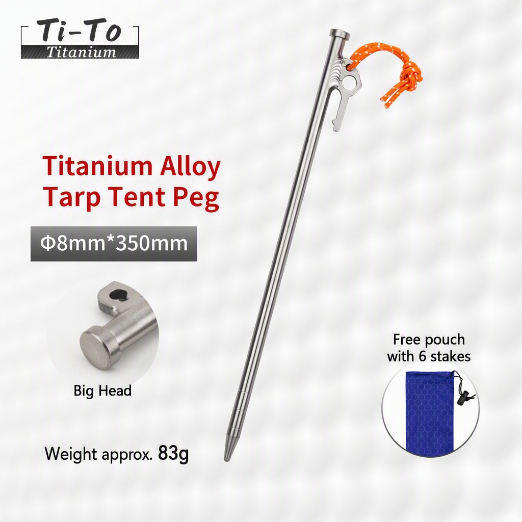 Titanium Stakes 8X350Mm Big Head Big Hole Lawn Ceremony Arch Frames