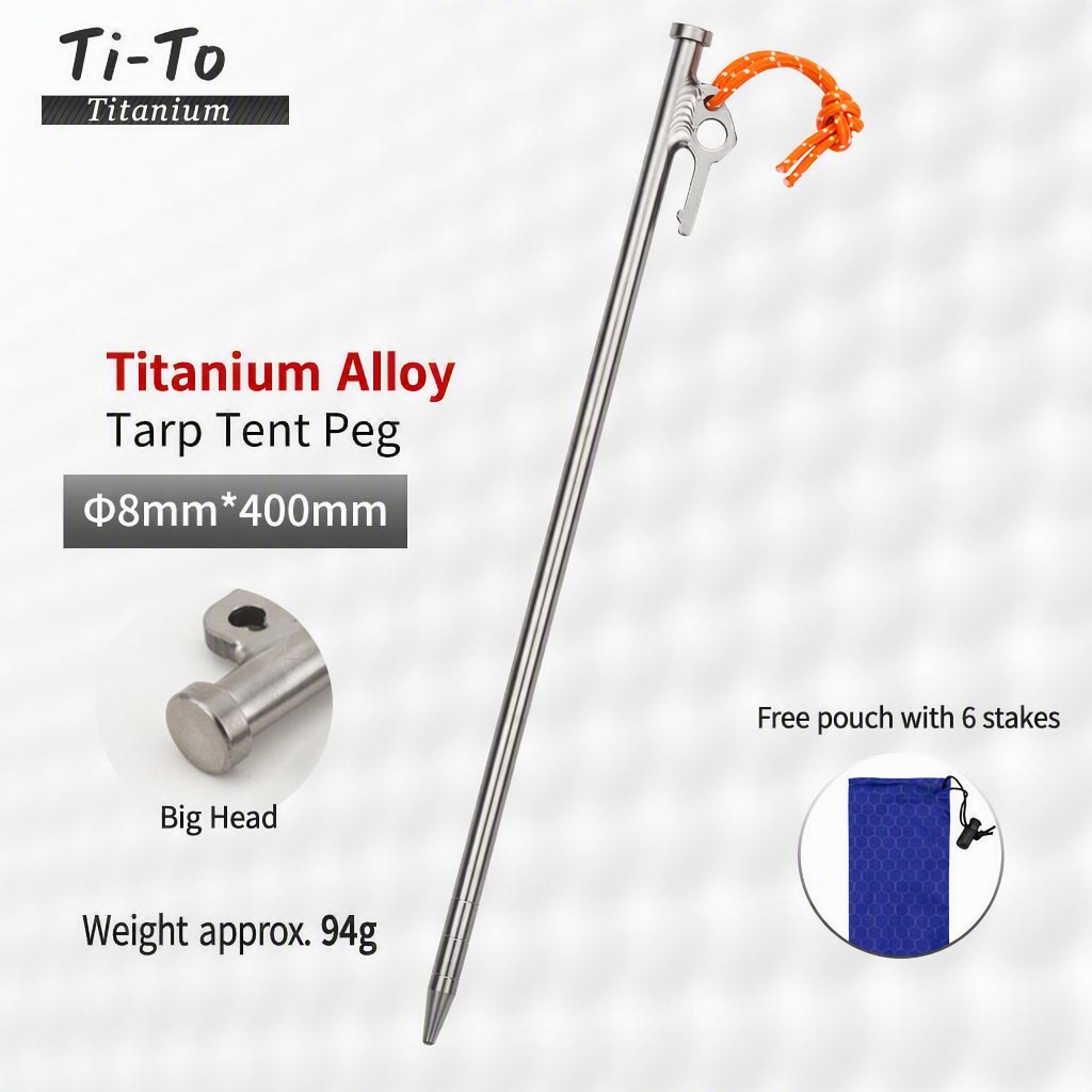 Titanium Stakes 8X400Mm Big Head Big Hole Marina Regatta Pier Tents