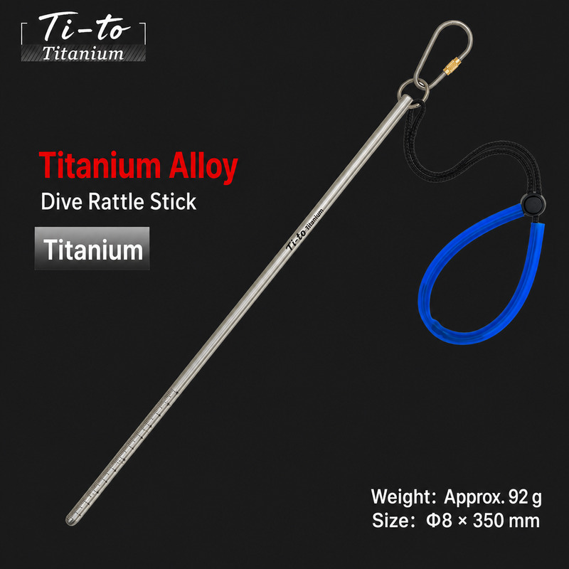 Titanium alloy dive rattle stick, 350 mm and 92 g, from LeafCovenant