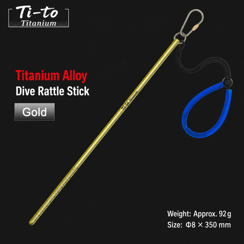 Gold Titanium Alloy Dive Signal Stick 350Mm For Liveaboard Crews