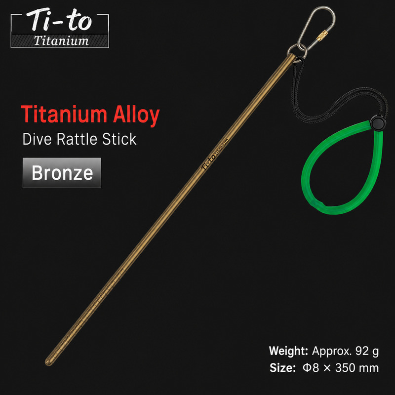 Bronze Titanium Alloy Scuba Measuring Stick 350Mm For Coral Survey
