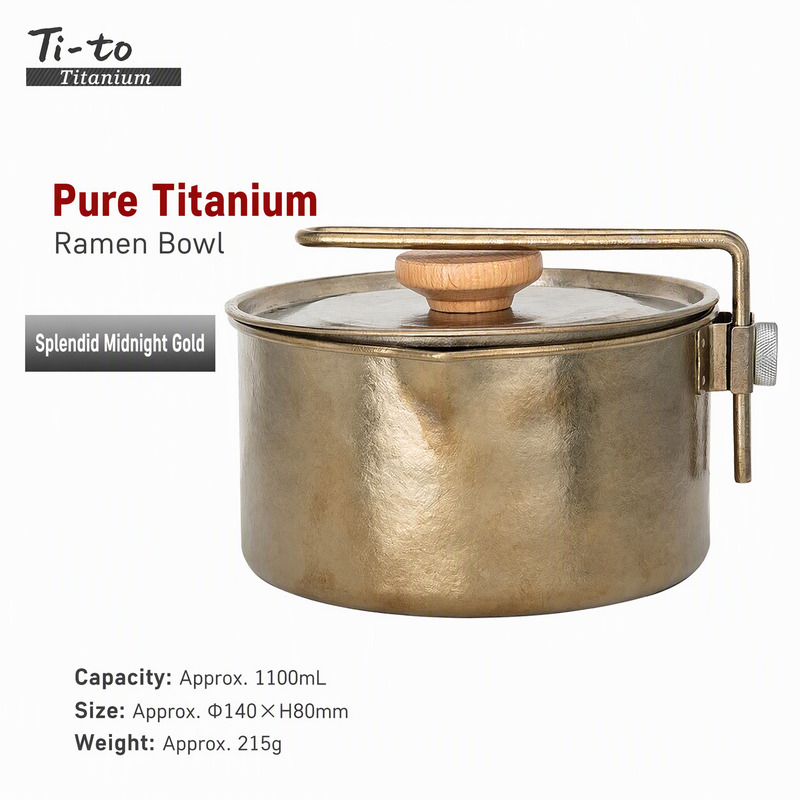 Wholesale Titanium Noodle Bowl 1100ml Bulk Camp Cook Pot for 4-H Camp Buyers Sporting Goods Chains and Fishing Tackle Shops