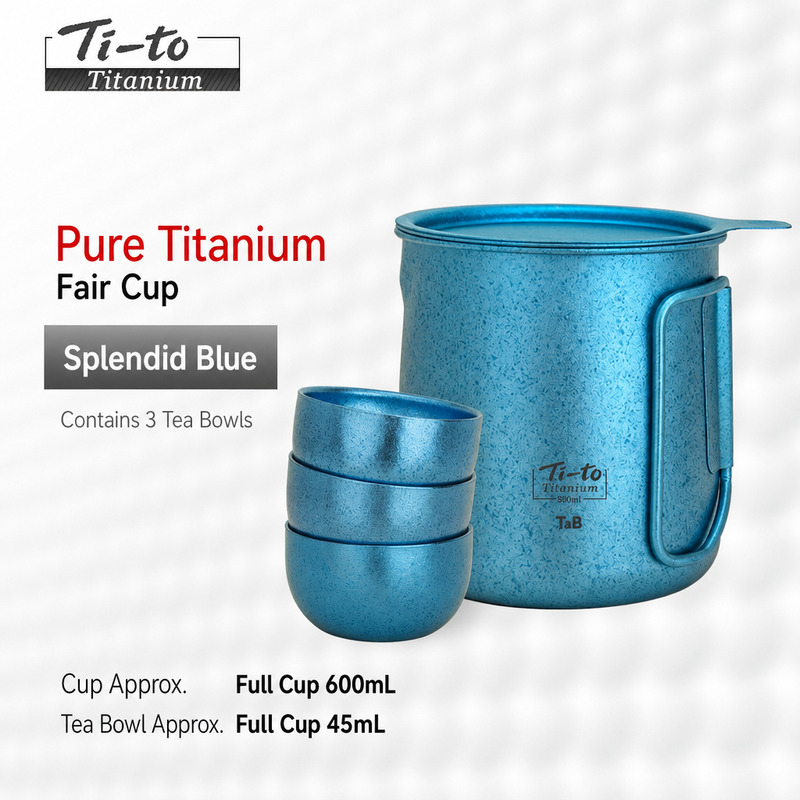Anodized Titanium Serving Jug 600ml 147g and 45ml Cups for Ski Hire Shop Buyers Highland Games Stalls and Loft Brew Bars