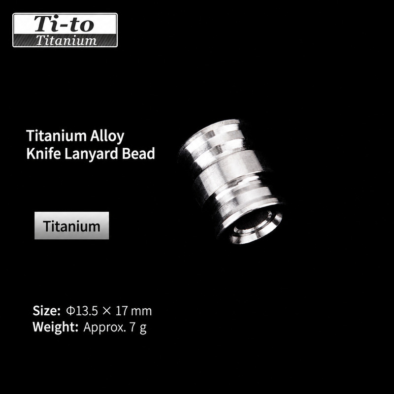 Titanium Alloy Knife Lanyard Bead 13.5Mm 17Mm 7G Grooved Brushed