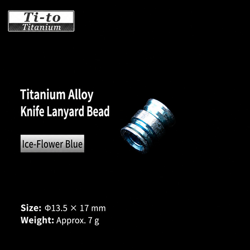 Blue Titanium Alloy EDC Bead 13.5Mm Through Hole For Backpackers