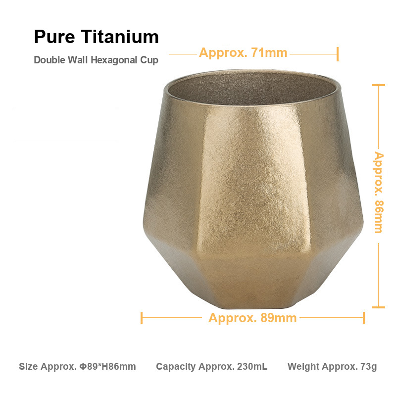 Wholesale Titanium Camp Cup 230ml Bulk Midnight Gold Tone for Trail Centres Canoe Liveries and Adventure Kit Hire Shops