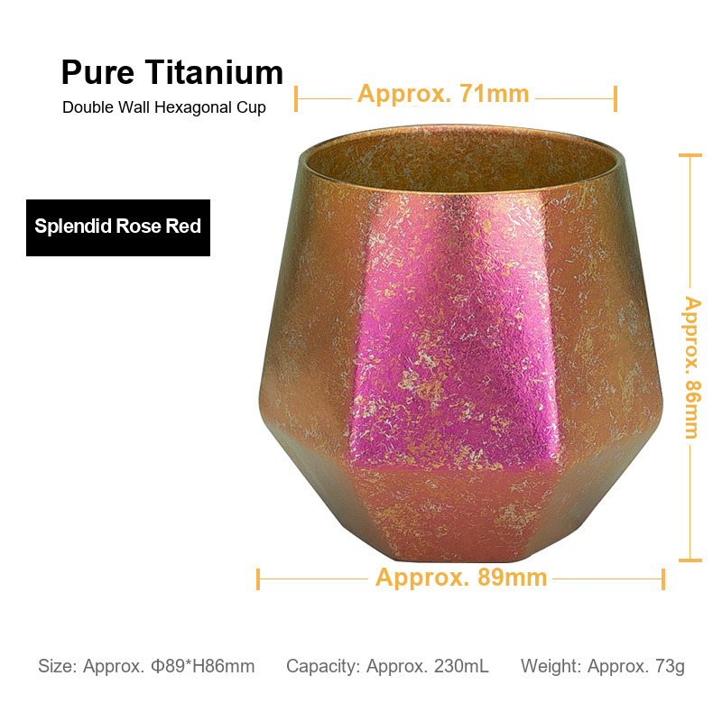 Titanium Mocktail Cup 230ml Rose Gold Facet Tumbler for Alcohol-Free Bars Mocktail Lounges and Dry January Pop-Up Bars