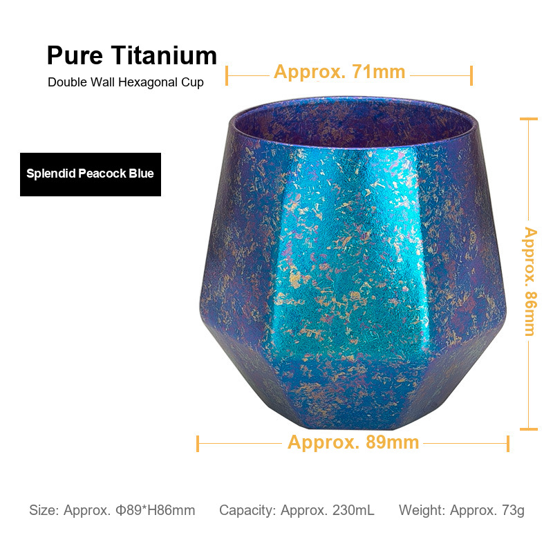 OEM Titanium Beer Tasting Cup 230ml Peacock Blue Private Label for Microbrewery Visitor Centres and Cidery Gift Shop Chains
