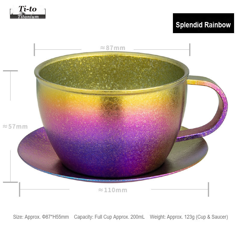 OEM Private Label Titanium Coffee Cup Set 200ml Ice Flower Spectrum Fade for Art Centre Bars and Wedding Venue Coffee Counters