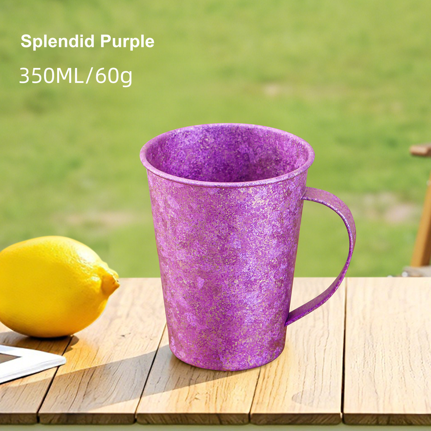 Wholesale Titanium Beer Cup 350ml Matte Purple with Handle for Rugby Club Bars, Beer Wholesalers and Stadium Concourse Bars