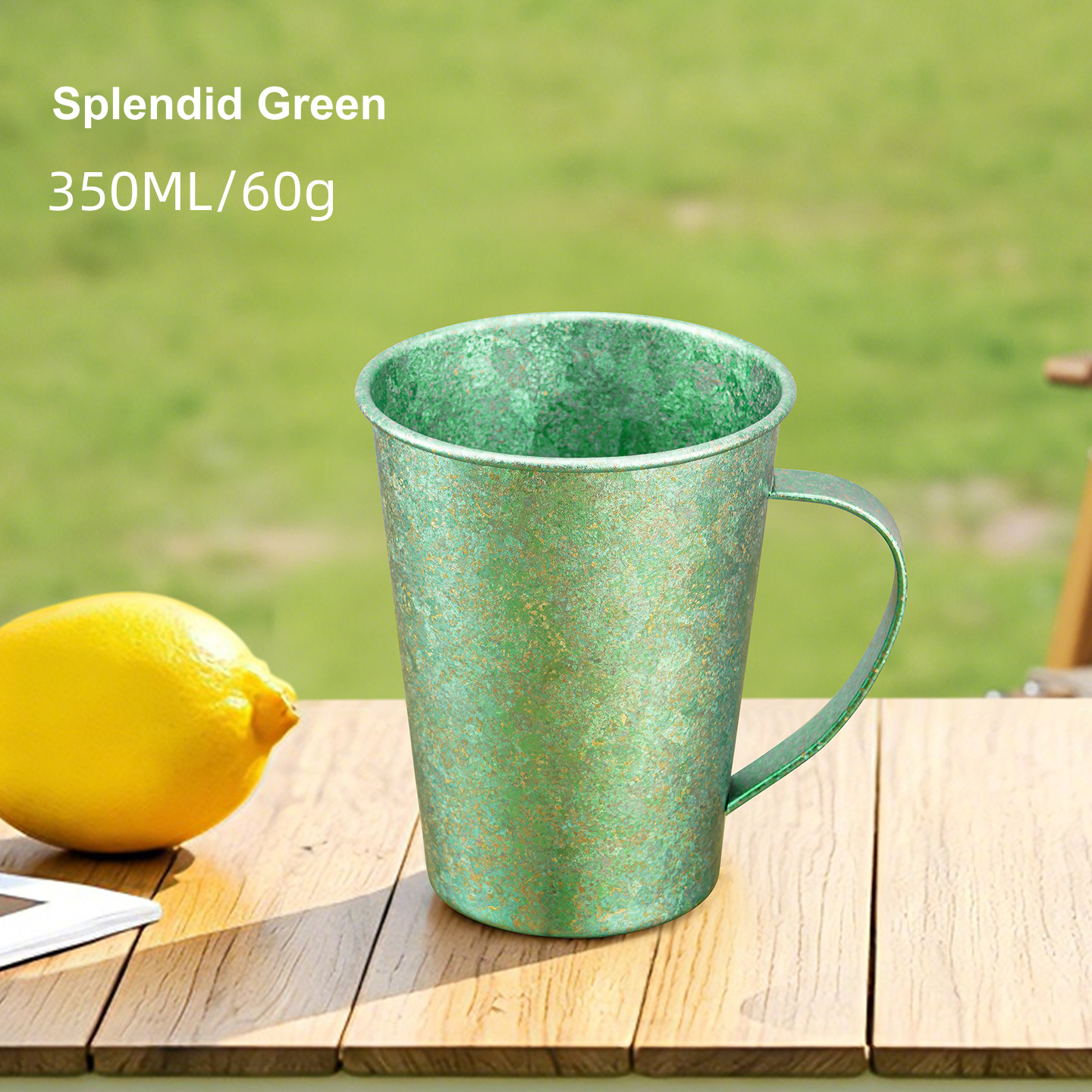 Wholesale Titanium Beer Cup 350ml Matte Green with Handle for Cricket Club Bars, Bowling Alleys and Food Truck Operators