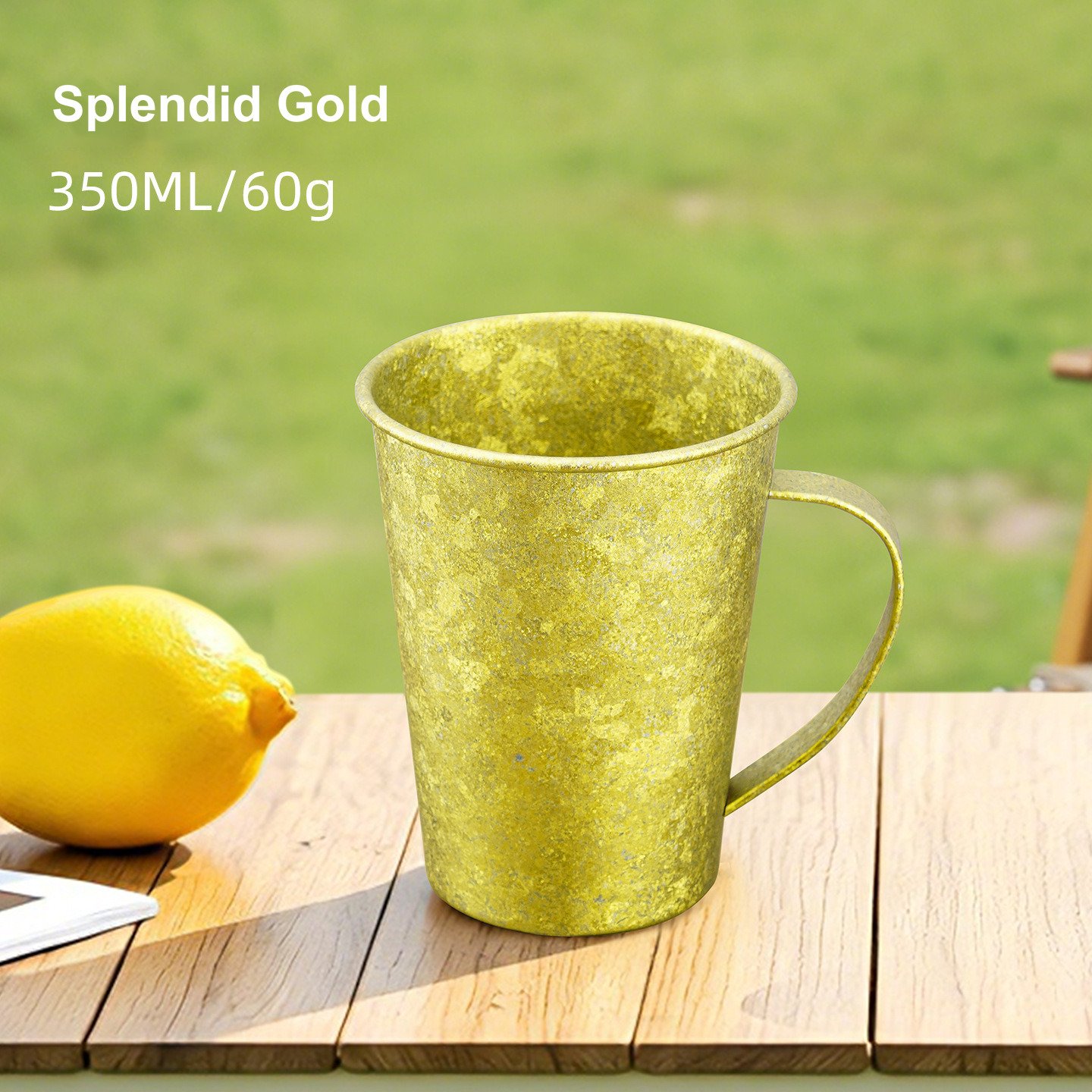 Wholesale Titanium Beer Cup 350ml Matte Gold with Handle for Boatyard Bars, Pier Kiosk Operators and Drinks Distributors