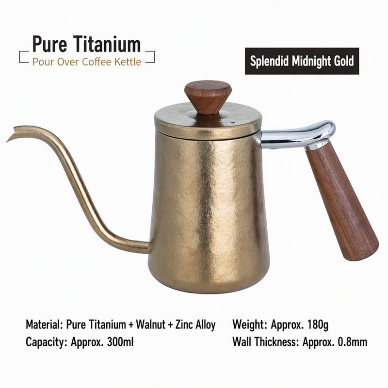 Wholesale Titanium Brew Pot 300ml Midnight Gold for Bridge Club Coffee Bars Model Railway Clubs and Chess Club Coffee Rooms