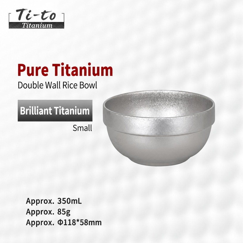 Double-wall titanium rice bowl 350 ml from LeafCovenant