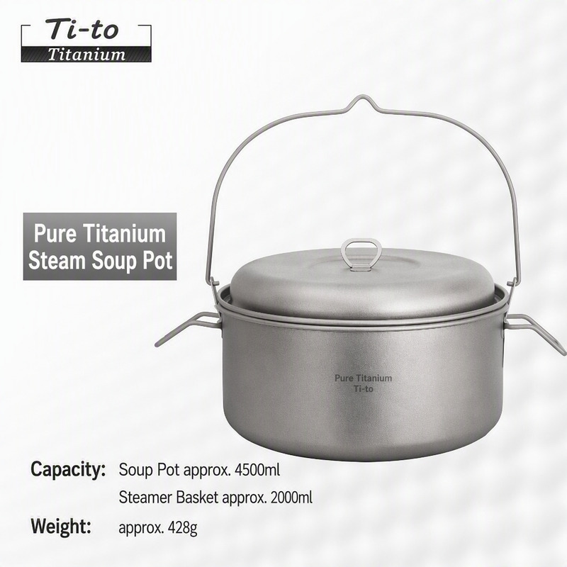Pure titanium 4.5 L campfire stock pot from LeafCovenant