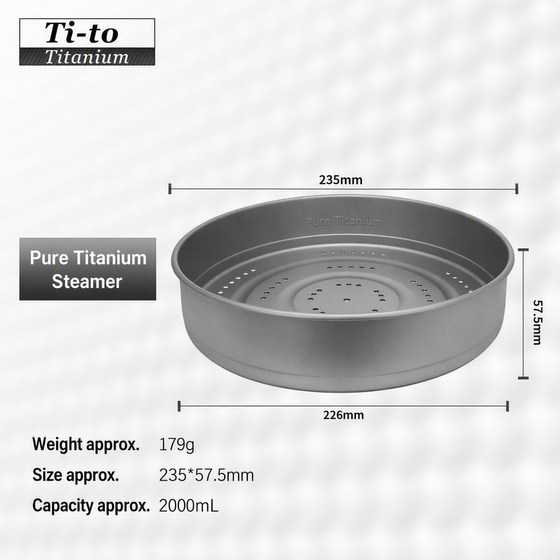 Pure Titanium Compact Steamer Basket Rack 2L for Vacation Rental Kitchens Wellness Retreat Cooking and Cabin Rental Meals