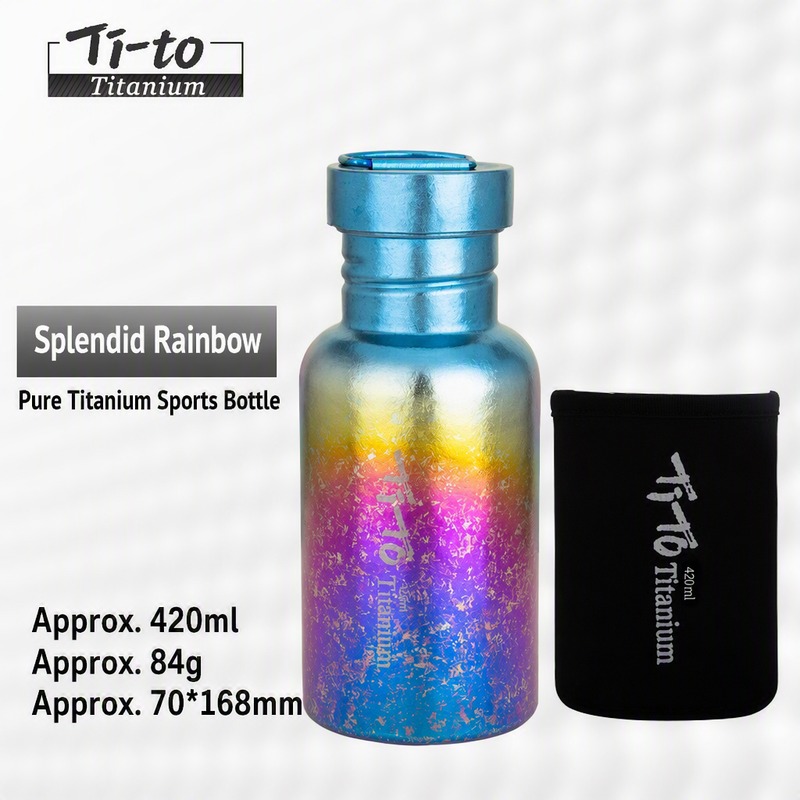 Blue Rim Rainbow Titanium Travel Bottle 14 Oz For Music Festivals