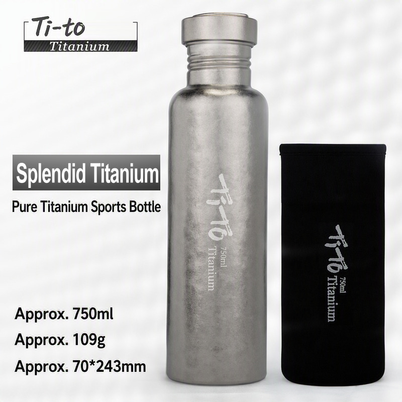 Titanium Sport Bottle 750Ml Natural Finish 109G For Construction