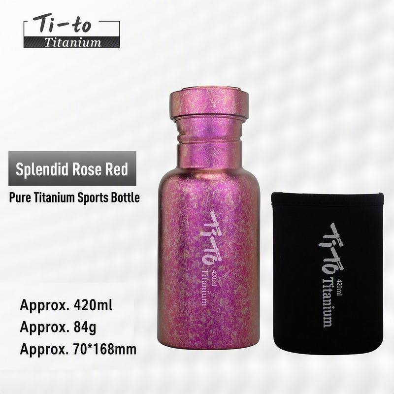 Titanium Hydration Bottle Rose Red For Pilates And Barre Classes