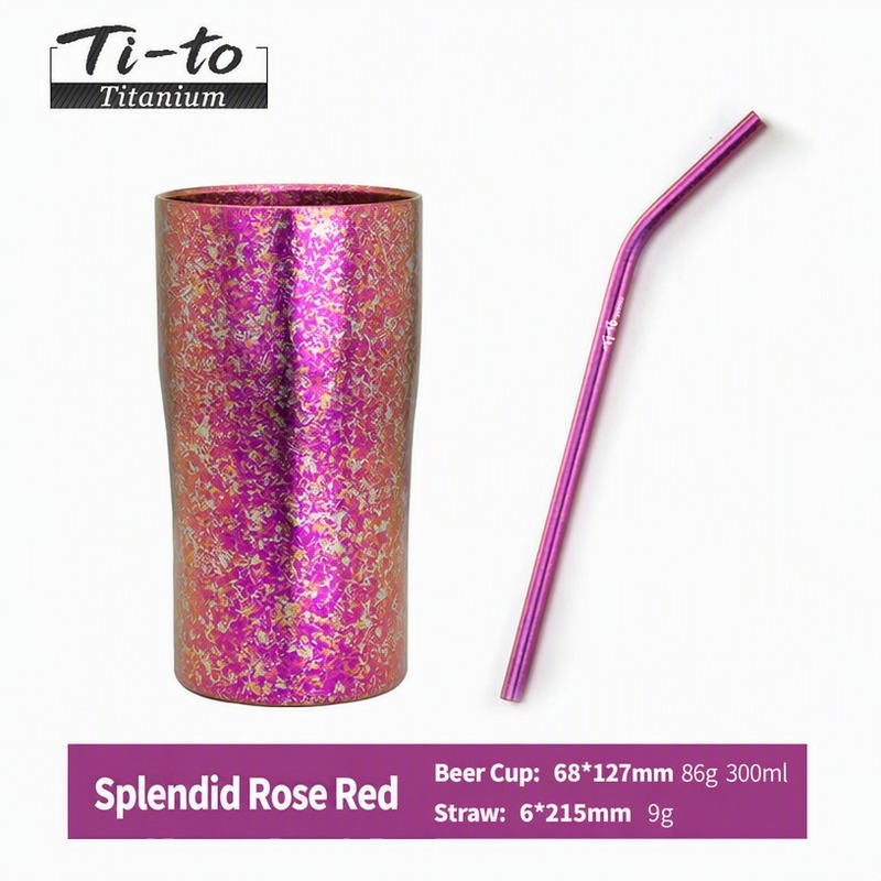 Titanium Tumbler With Straw In Rose Red 10 Oz For Bachelorette Parties