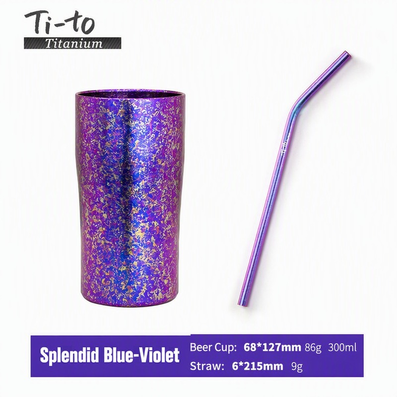 Reusable Violet Titanium Tumbler With Straw For Zodiac Gifts