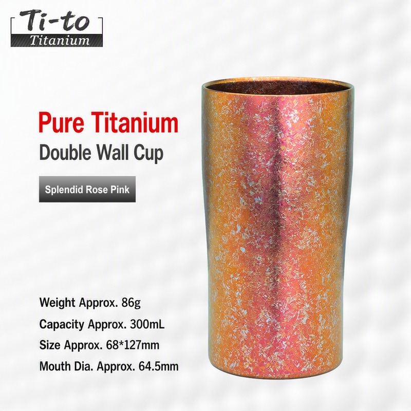 Crystalline Rose Pink Titanium Tea Cup For Picnics And Garden Teas