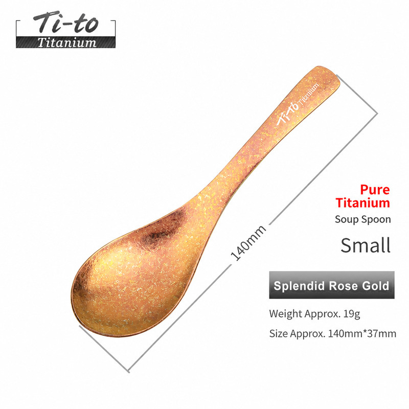Anodized Titanium 140mm Small Dessert Serving Spoon Set for Winery Tasting Rooms Jazz Bar Tables and Supper Club Dinners