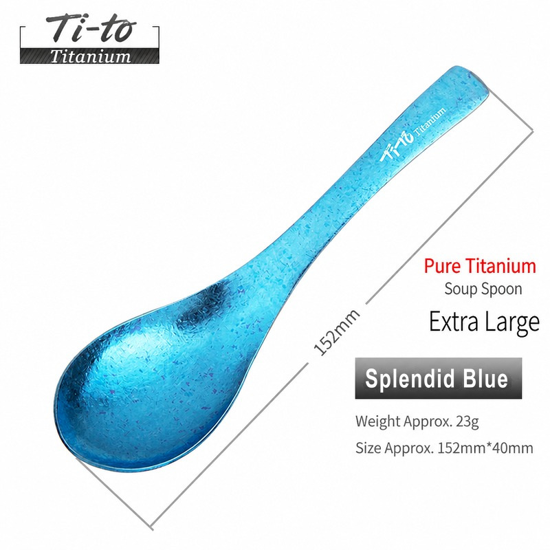 Anodized Titanium 152mm Extra Large Outdoor Serving Tablespoon for Ice Rink Snack Bars Curling Clubs and Rowing Club Kitchens