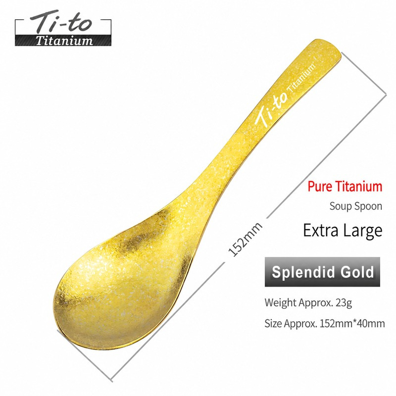 Anodized Titanium 152mm Tablespoon for Golden Wedding Anniversaries Retirement Party Kitchens and Senior Center Kitchens