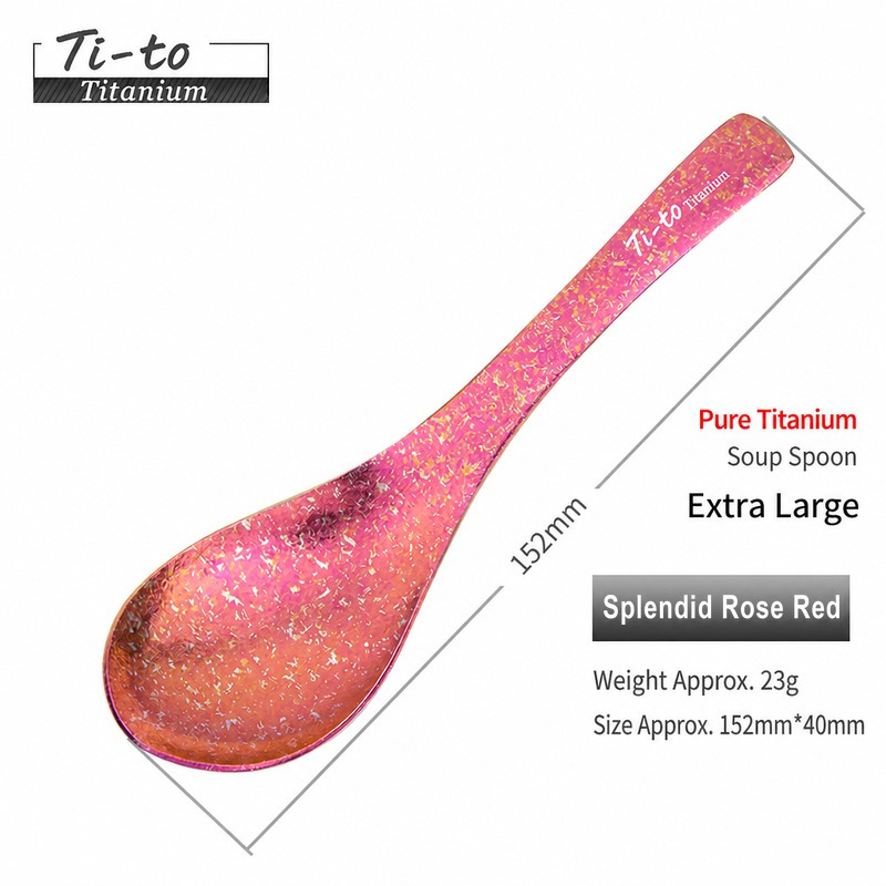 Rose Frost Titanium 152mm Outdoor Extra Large Soup Spoon for Ice Cream Socials Pancake Breakfasts and Community Soup Suppers