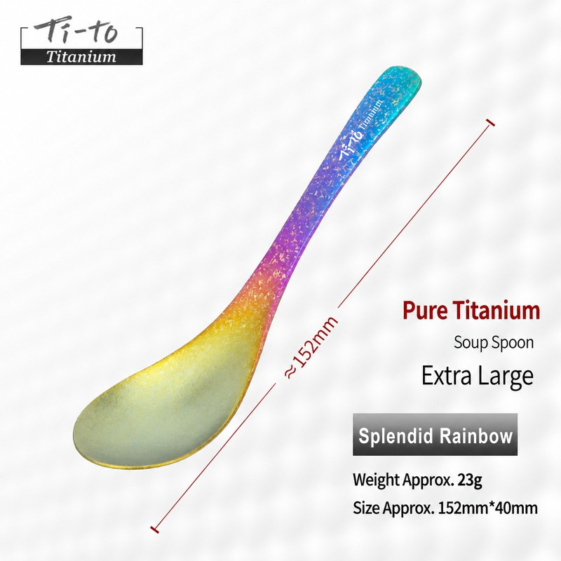 Spectrum Fade Titanium 152mm Outdoor Large Soup Spoon for Book Club Dinners Charity Gala Suppers and Community Food Banks
