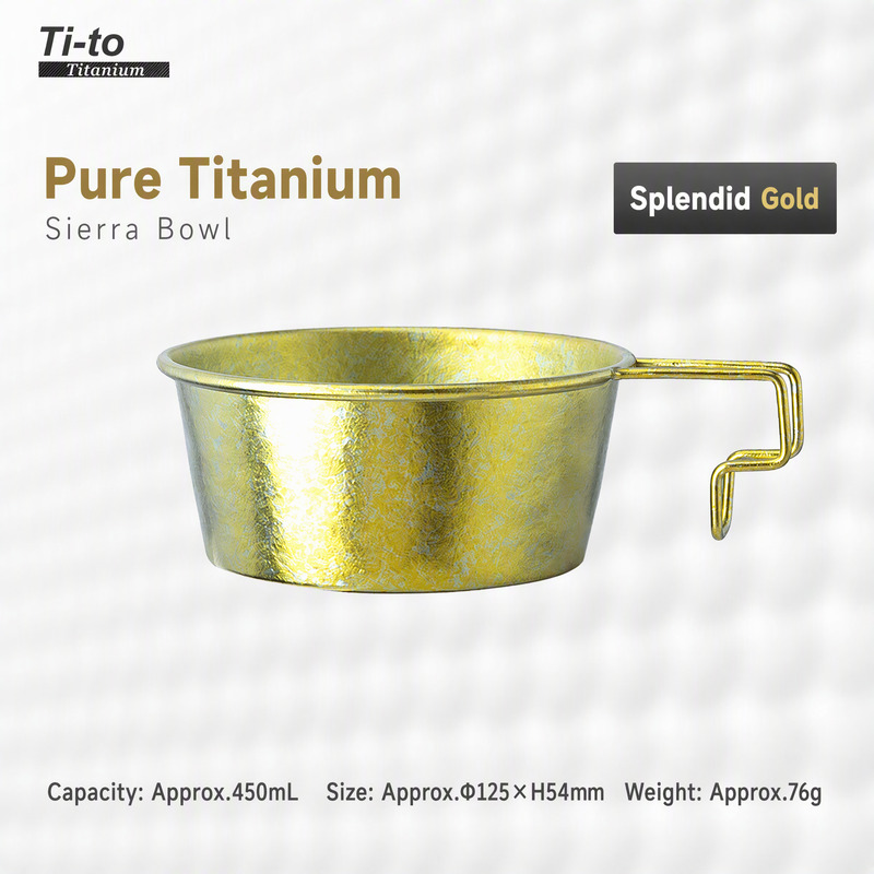 Anodized Titanium Bowl 450ml 76g 54mm Deep Wire Loop for Wild Camp Breakfasts Paddock Lunches and Hot Waterside Cook Ups