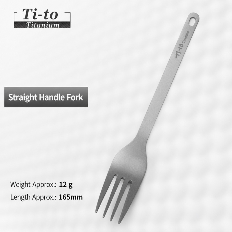 Matte Titanium Straight Handle Fork 165mm Long 12g Bag Free for Sailing Club Kitchens Sea Angling Kitchens and Marina Diners