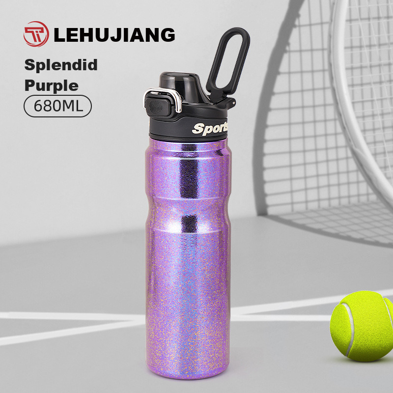 Wholesale Titanium Sports Water Bottle 680ml Purple Crystal Grain for Trail Running Race Organisers and Outdoor Trade Distributors